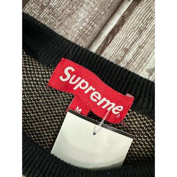 Supreme Logo Repeat Sweater color Black Brown Size M 2018 - Picture 2 of 6